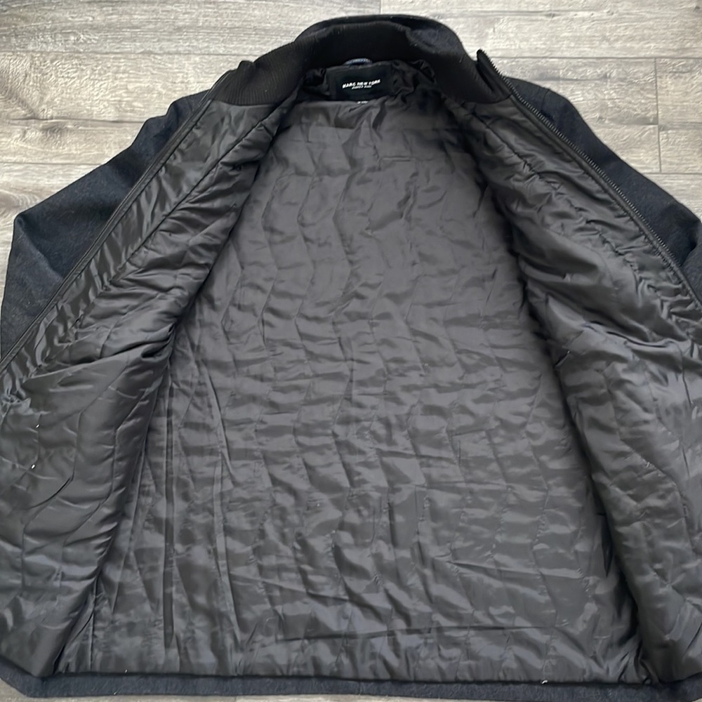 Andrew Marc | Mens Mid Length Wool Water Resistant Inner Bib Jacket XXL Charcoal - Picture 7 of 13